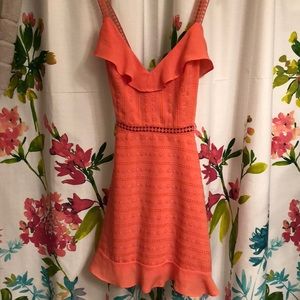 NWOT Bebe Orange flowy dress